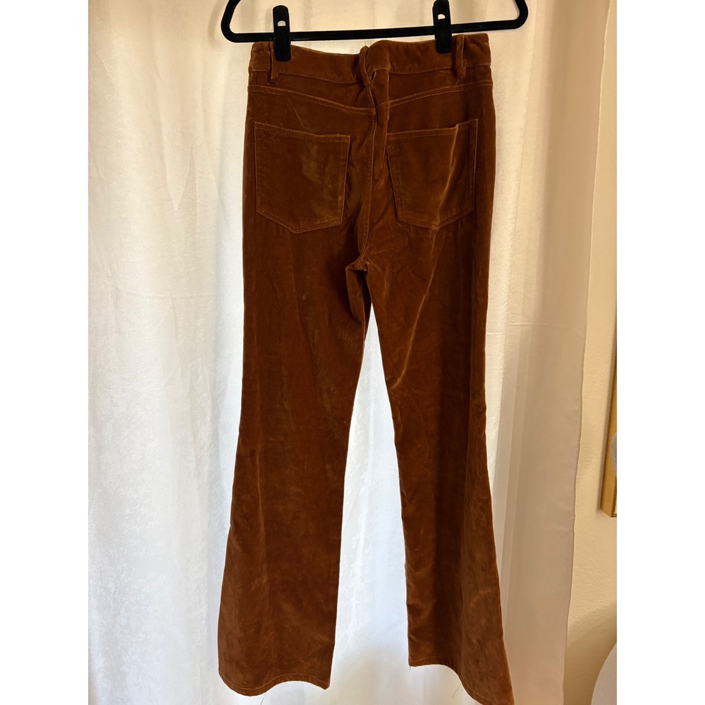 Nili Lotan Velvet Celia Pants Flare Size 4 Caramel - Picture 3 of 8